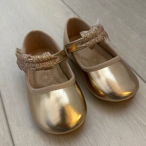 Meet My Feet Glitter Gold Star Toddler Mary Jane Size 4.5